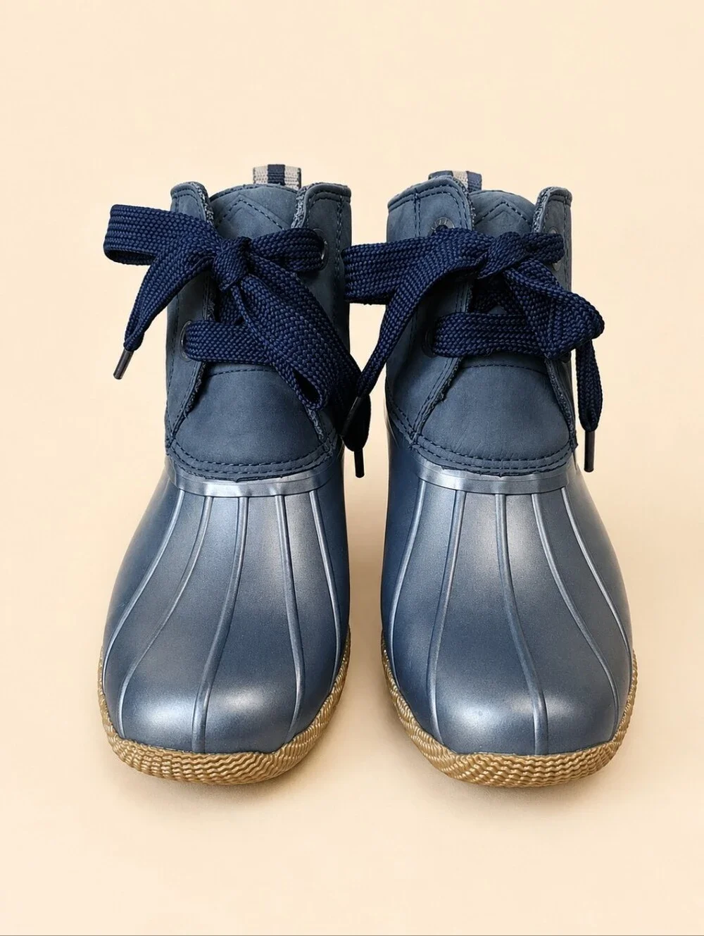 Sperry Top Sider Duck Rain Boots Irridescent Blue 7.5